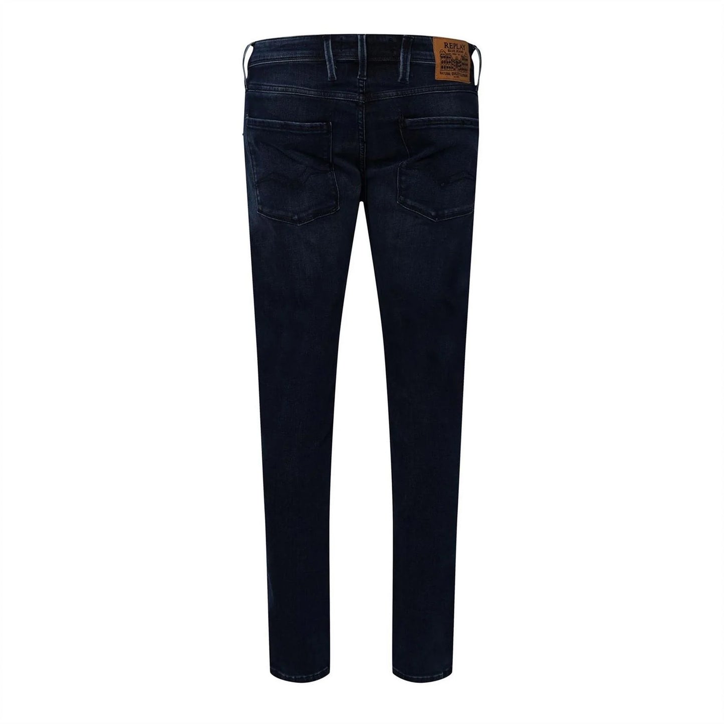 Dark Blue - Back - Replay Mens Anbass Denim Slim Jeans