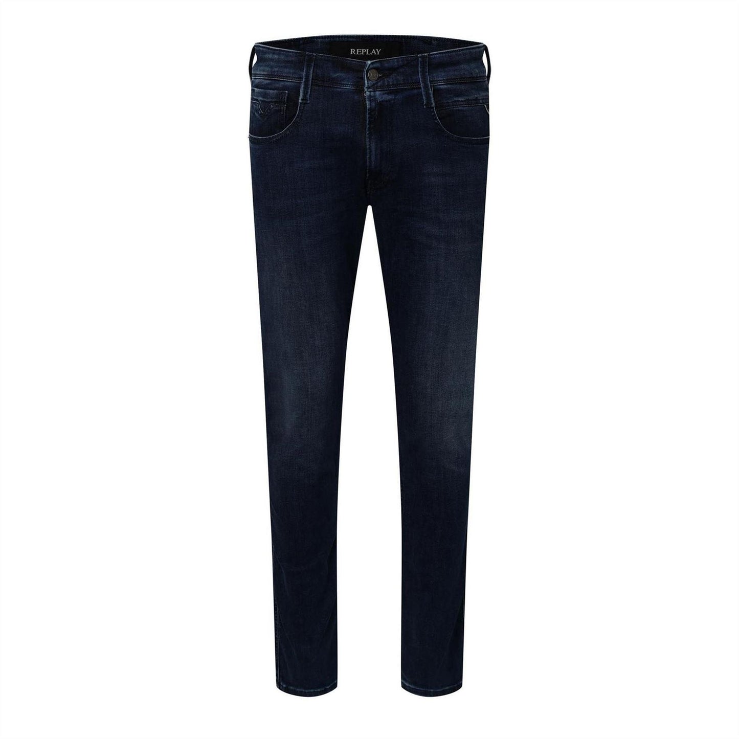 Blue - Front - Replay Mens Anbass Denim Slim Jeans