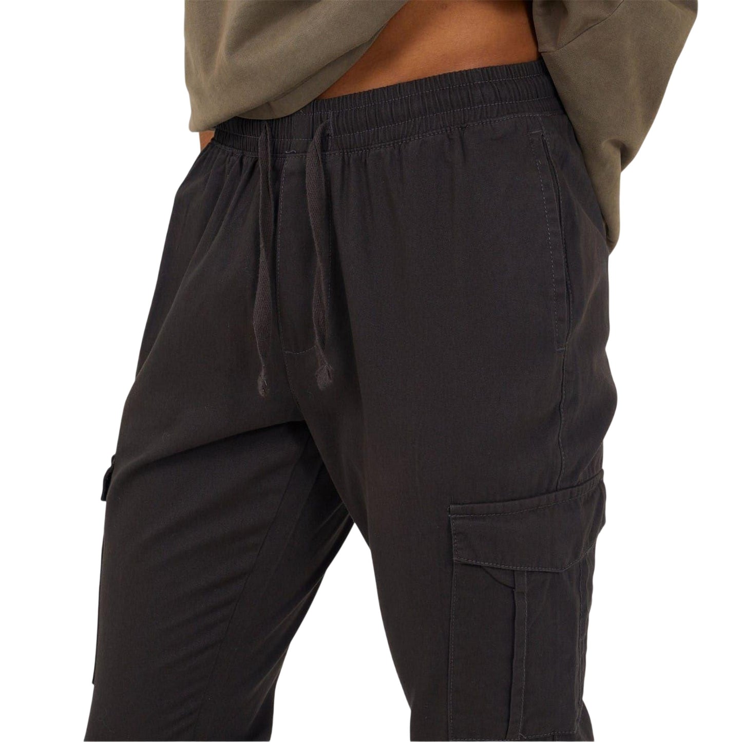Dark Grey - Side - Brave Soul Mens Cargo Jogging Bottoms