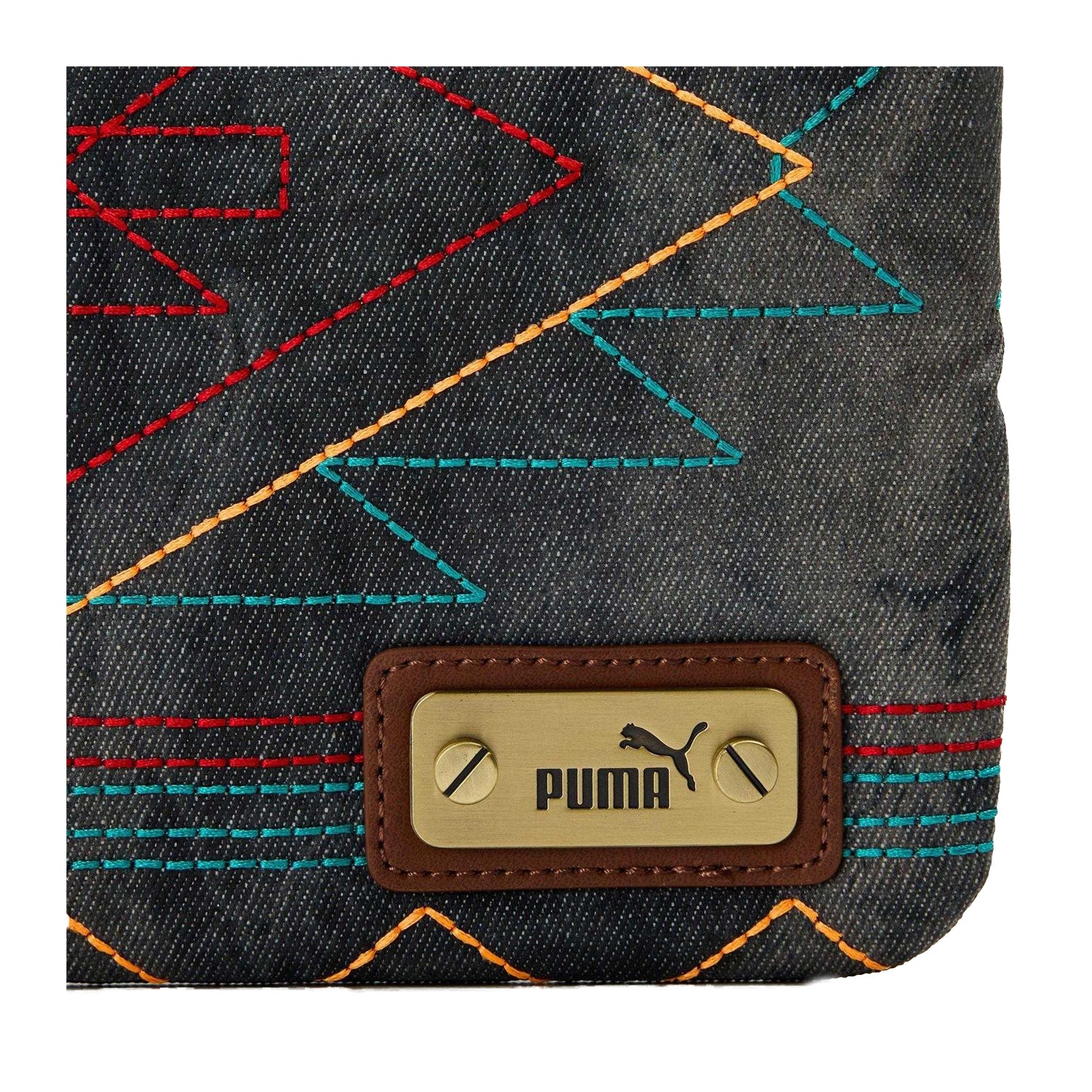 Black-Dark Denim - Side - Puma Womens-Ladies Denim Everyday Shoulder Bag