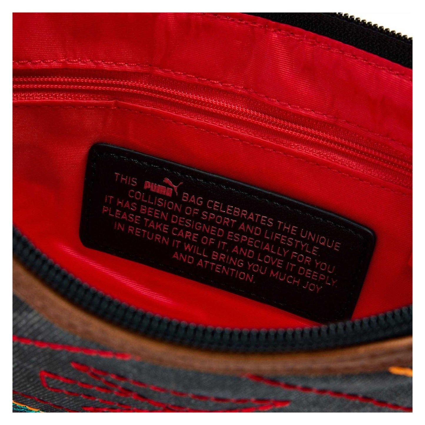Black-Dark Denim - Lifestyle - Puma Womens-Ladies Denim Everyday Shoulder Bag