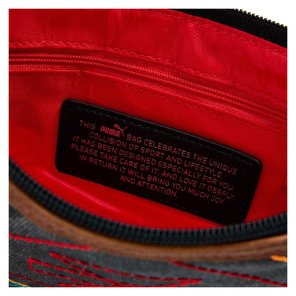 Black-Dark Denim - Lifestyle - Puma Womens-Ladies Denim Everyday Shoulder Bag