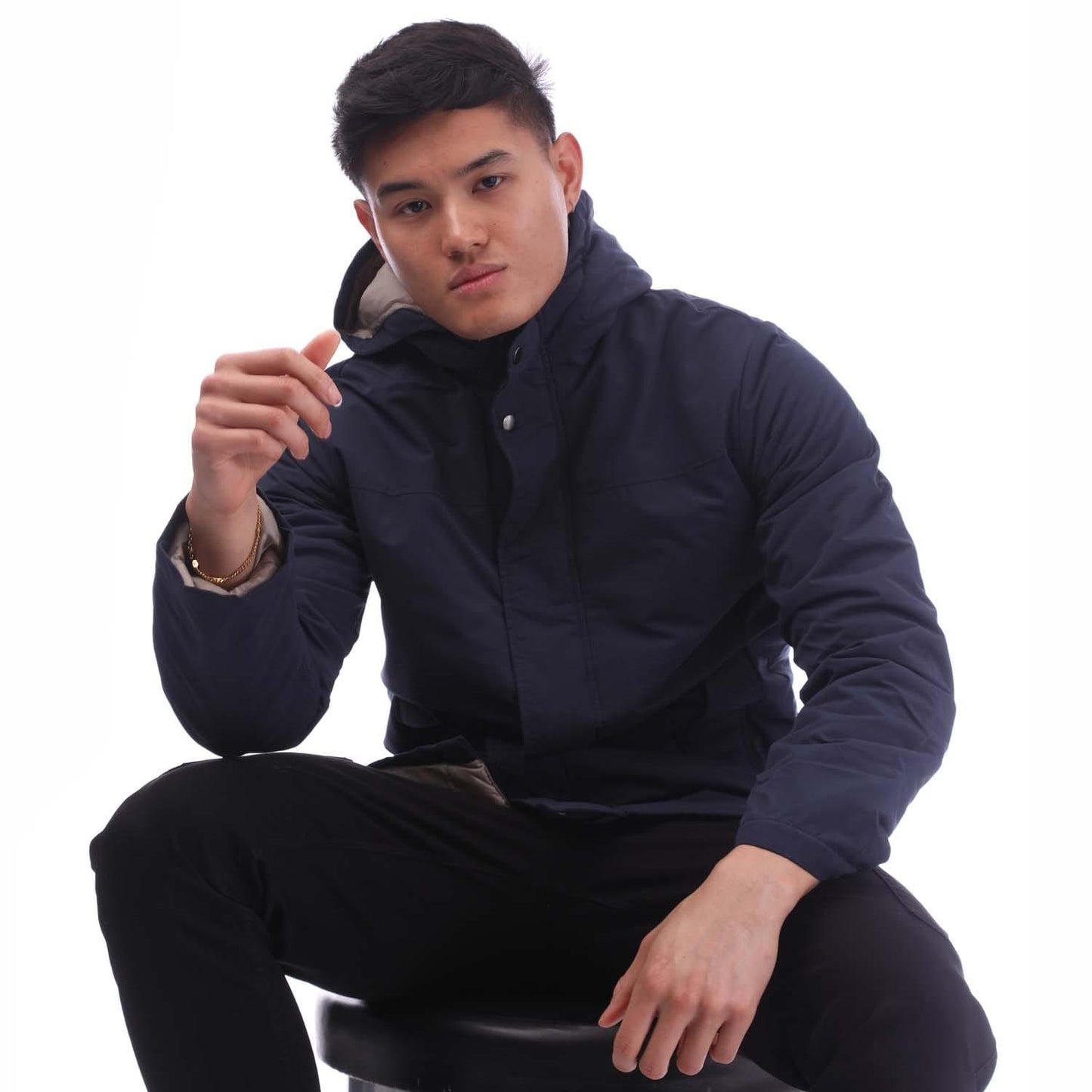 Navy - Side - Jack And Jones Mens Fen Parka