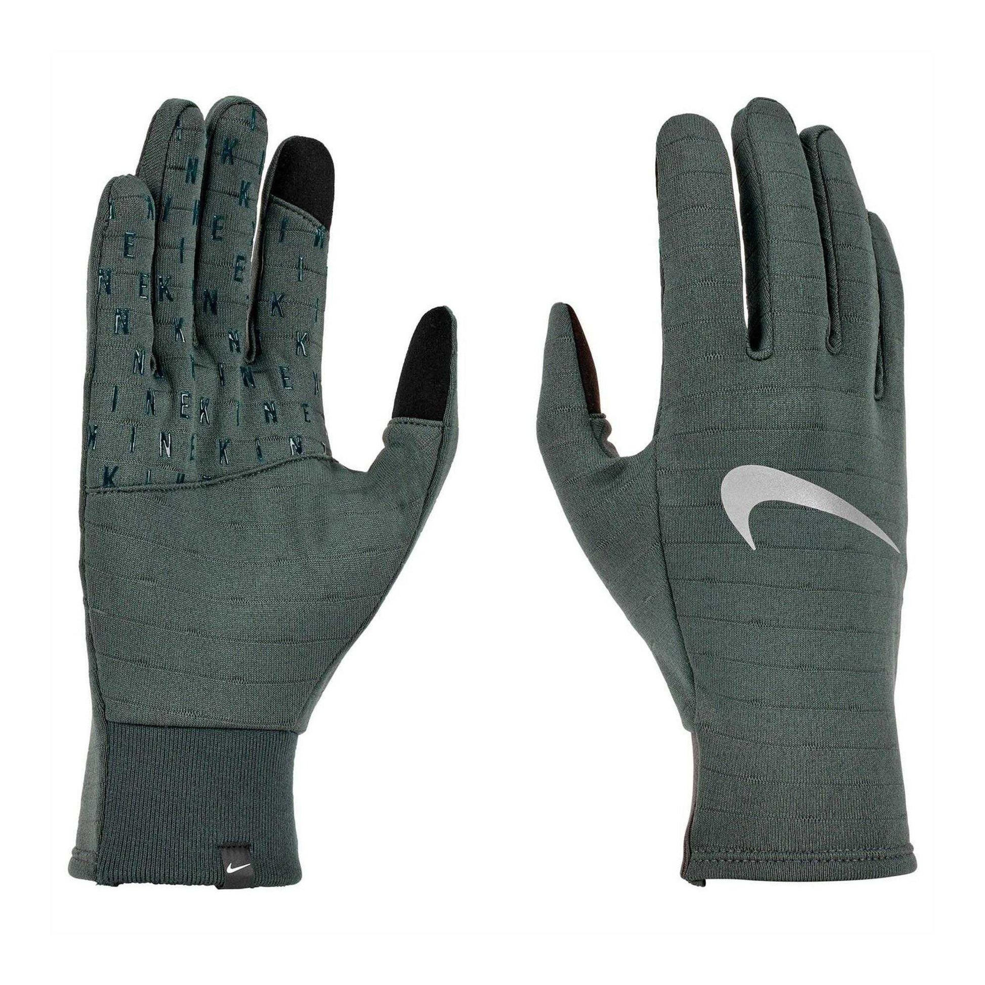 Green - Front - Nike Unisex Adult Thermafit Running Gloves