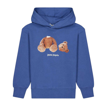 Blue - Front - Palm Angels Childrens-Kids Cotton Hoodie