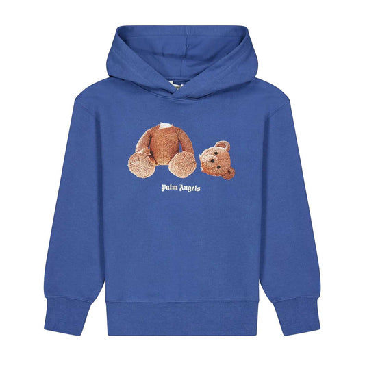 Blue - Front - Palm Angels Childrens-Kids Cotton Hoodie