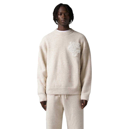 Beige - Side - Couture Mens Fluffy Pullover