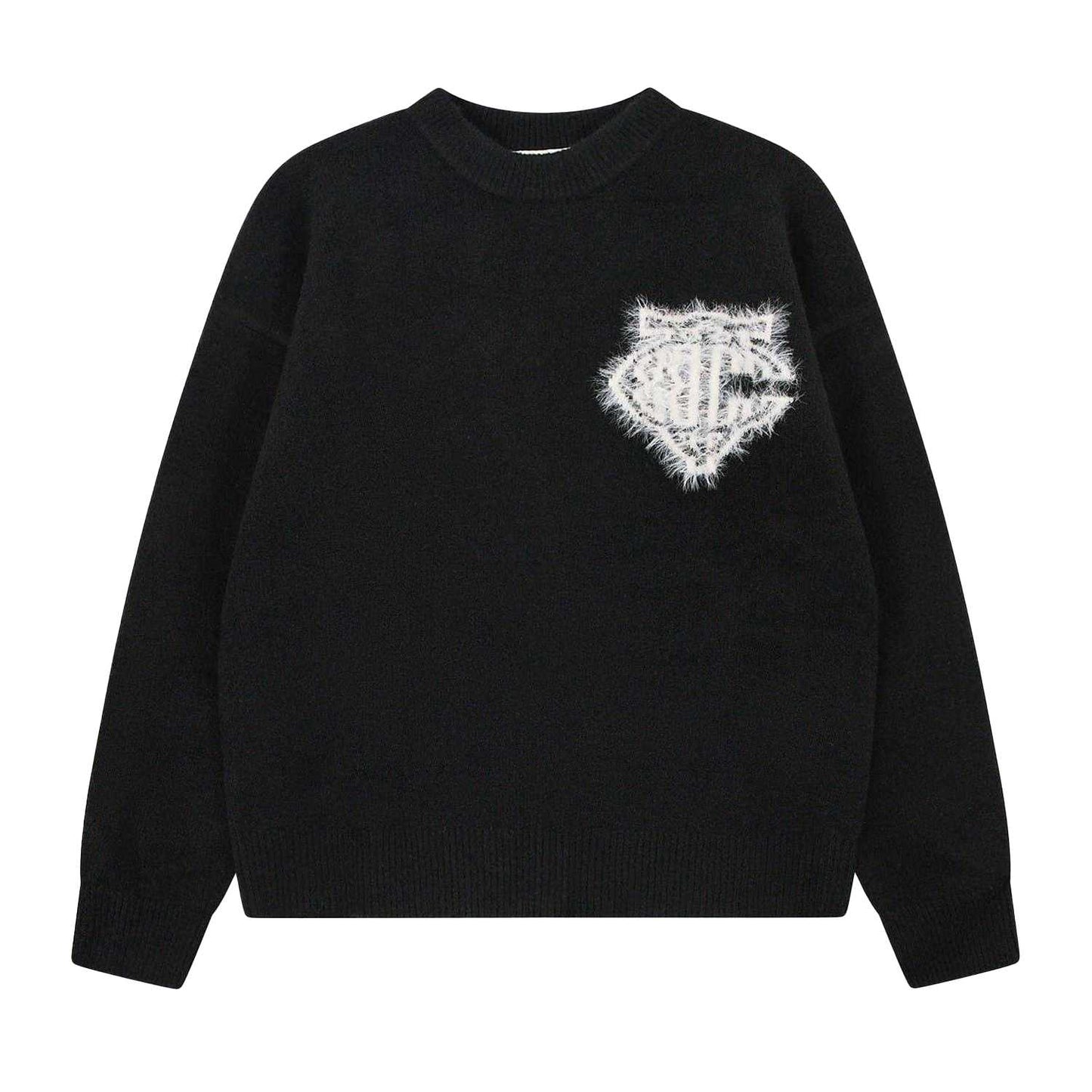 Black - Front - Couture Mens Fluffy Pullover