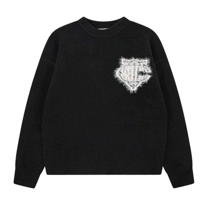 Black - Front - Couture Mens Fluffy Pullover