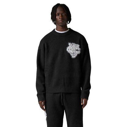 Black - Side - Couture Mens Fluffy Pullover
