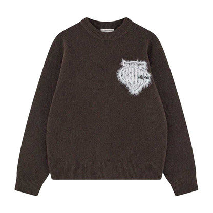 Brown - Front - Couture Mens Fluffy Pullover