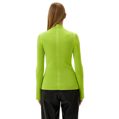 Bright Yellow - Lifestyle - Boss Womens-Ladies Frescia Viscose Fitted Long-Sleeved Sweater Top