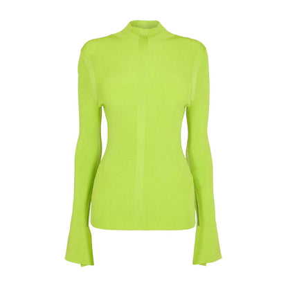 Bright Yellow - Front - Boss Womens-Ladies Frescia Viscose Fitted Long-Sleeved Sweater Top