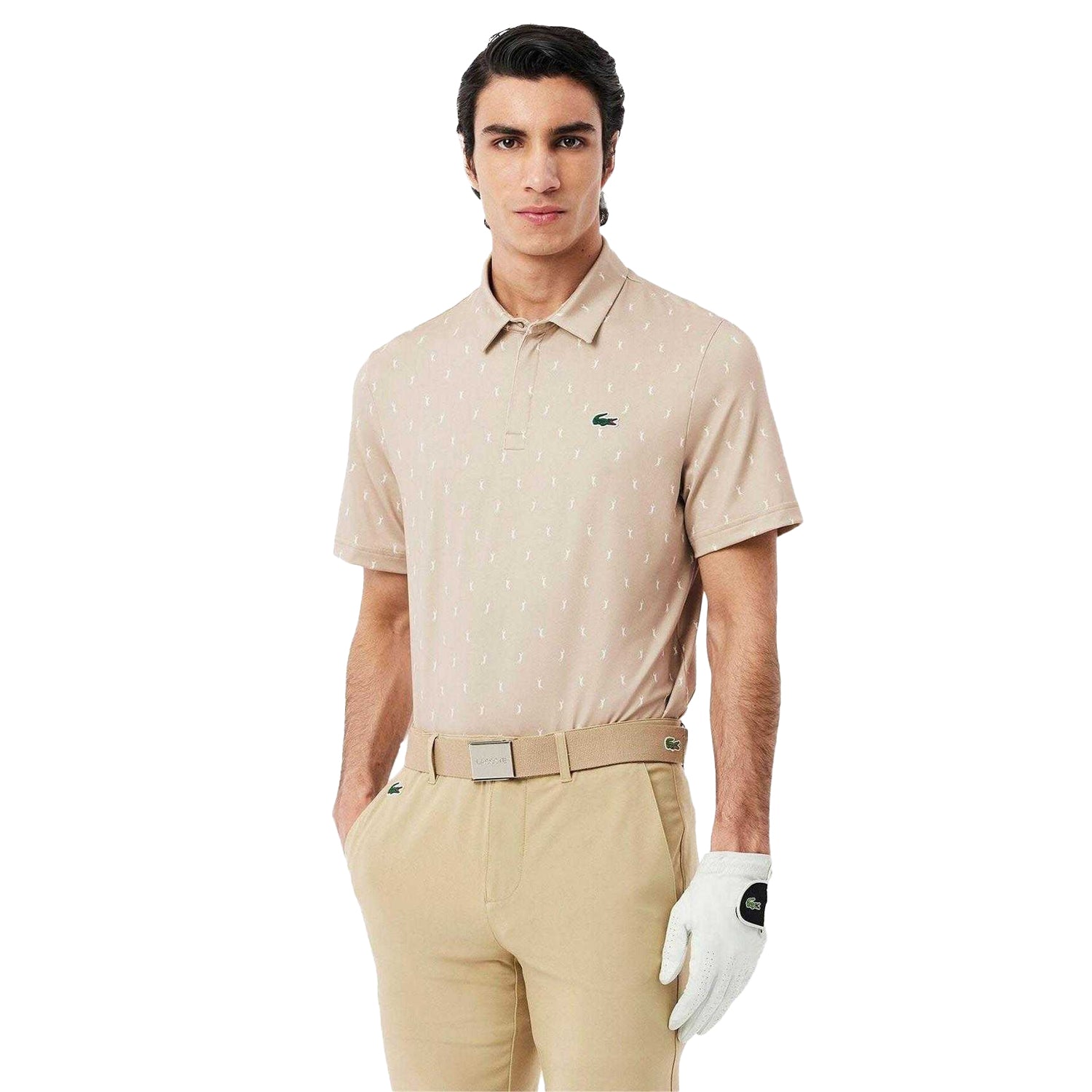 Beige - Side - Lacoste Mens UV Protection Regular Polo Shirt