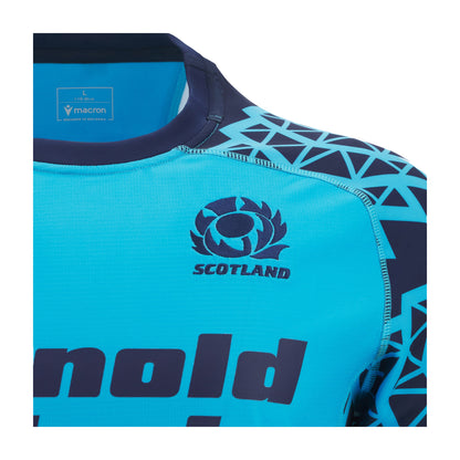 Navy-Sky - Side - Scotland RU Unisex Adult Polyester Rugby Shirt