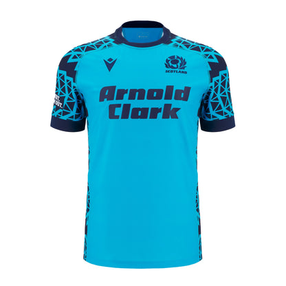 Navy-Sky - Front - Scotland RU Unisex Adult Polyester Rugby Shirt