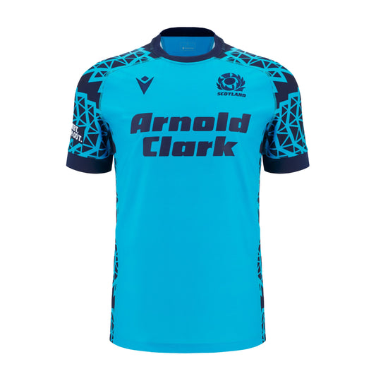 Navy-Sky - Front - Scotland RU Unisex Adult Polyester Rugby Shirt