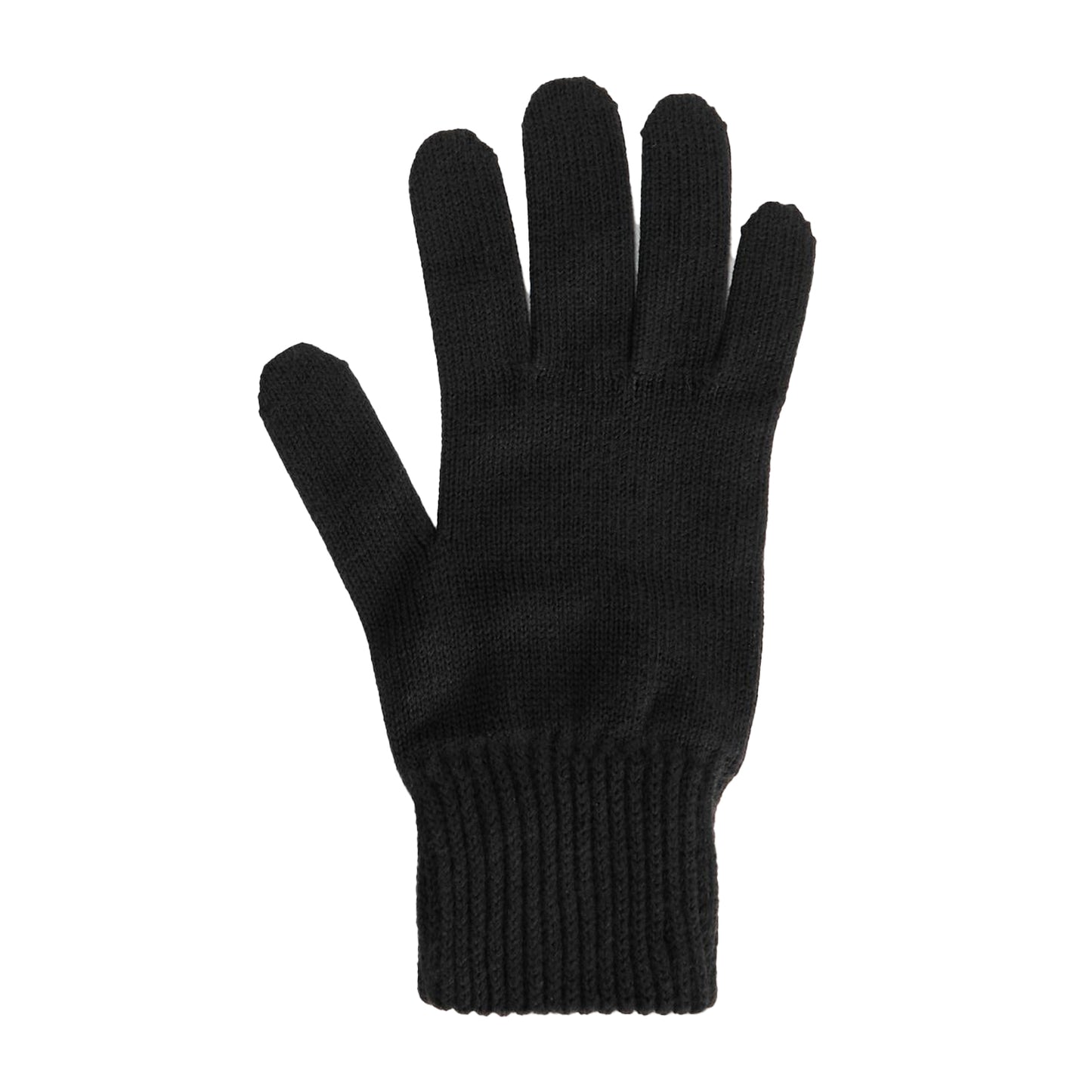 Black - Back - Tommy Jeans Womens-Ladies Knitted Flag Logo Winter Gloves