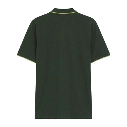 Green - Back - Hugo Mens Embroidered Logo Cotton Pique Short-Sleeved Polo Shirt