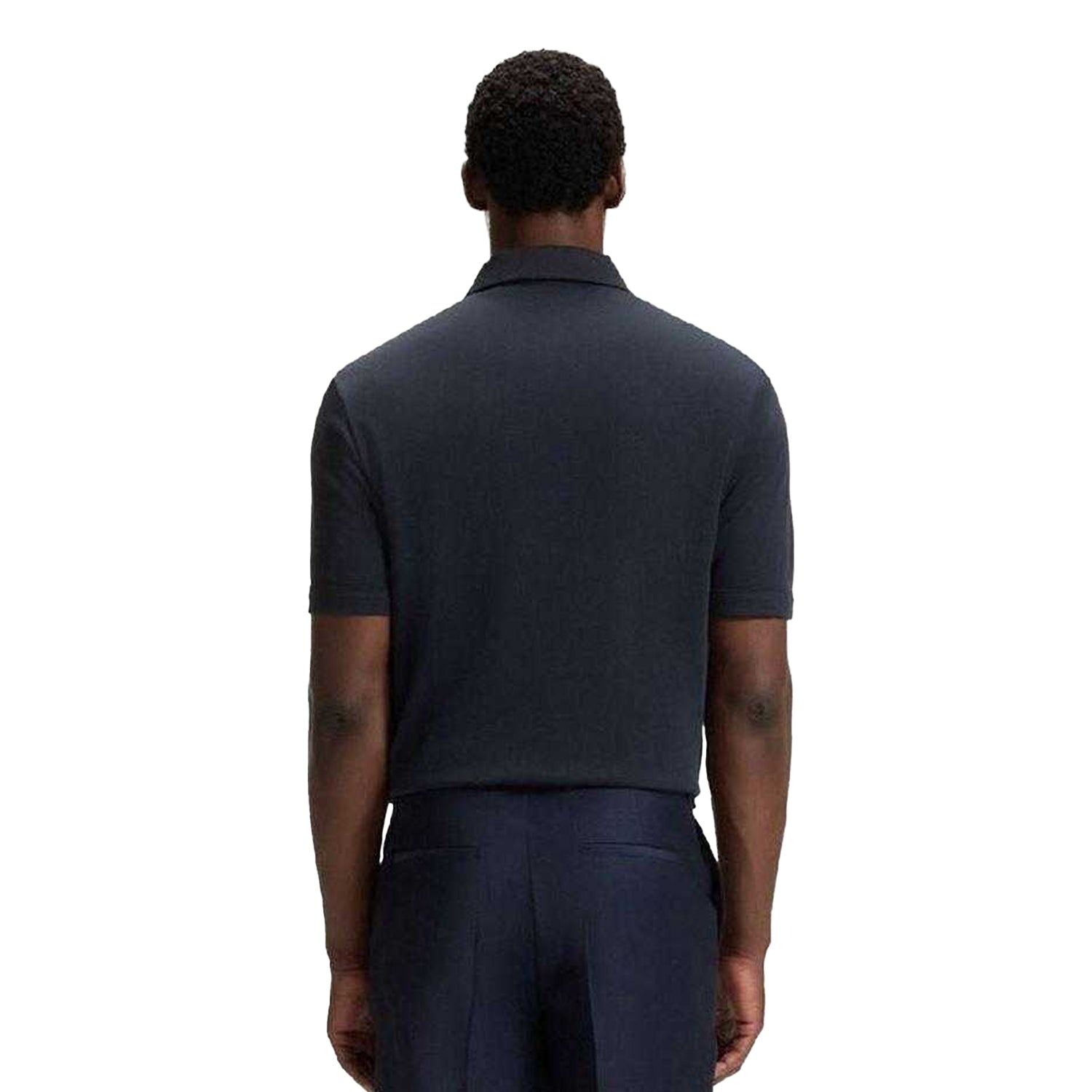 Dark Blue - Back - Boss Mens Paras 57 Polo Shirt