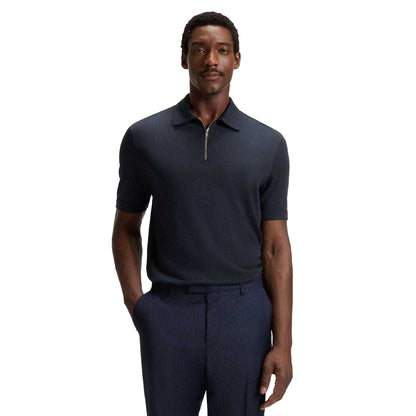 Dark Blue - Side - Boss Mens Paras 57 Polo Shirt