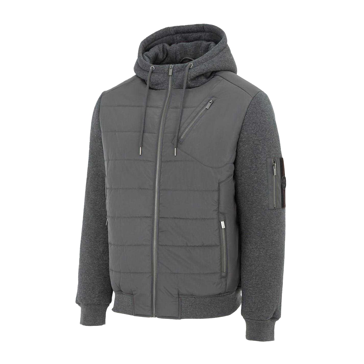 Charcoal - Side - Firetrap Mens Polyester Long-Sleeved Hybrid Jacket