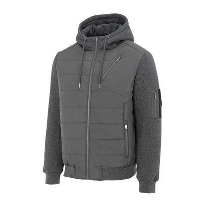 Charcoal - Side - Firetrap Mens Polyester Long-Sleeved Hybrid Jacket
