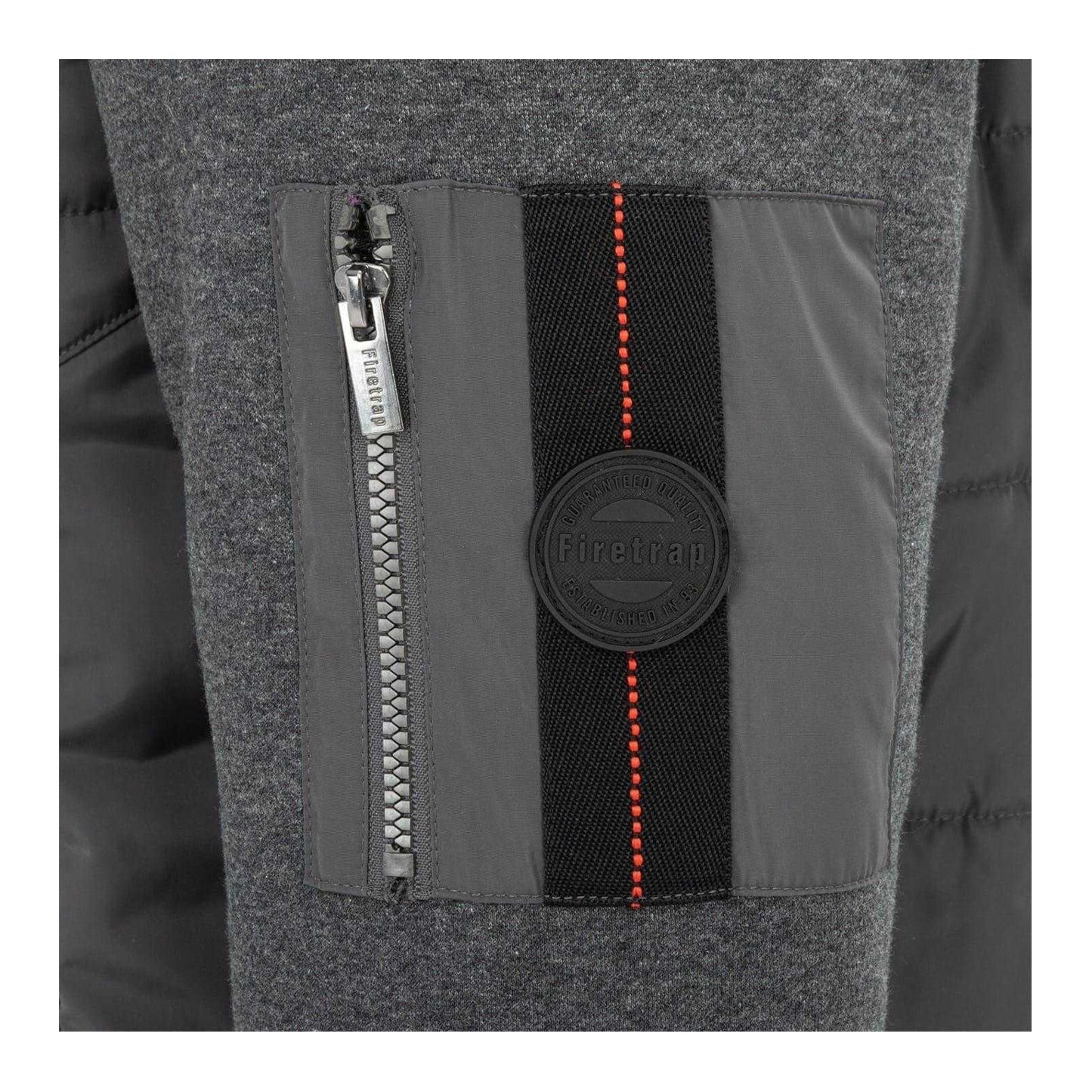 Charcoal - Lifestyle - Firetrap Mens Polyester Long-Sleeved Hybrid Jacket