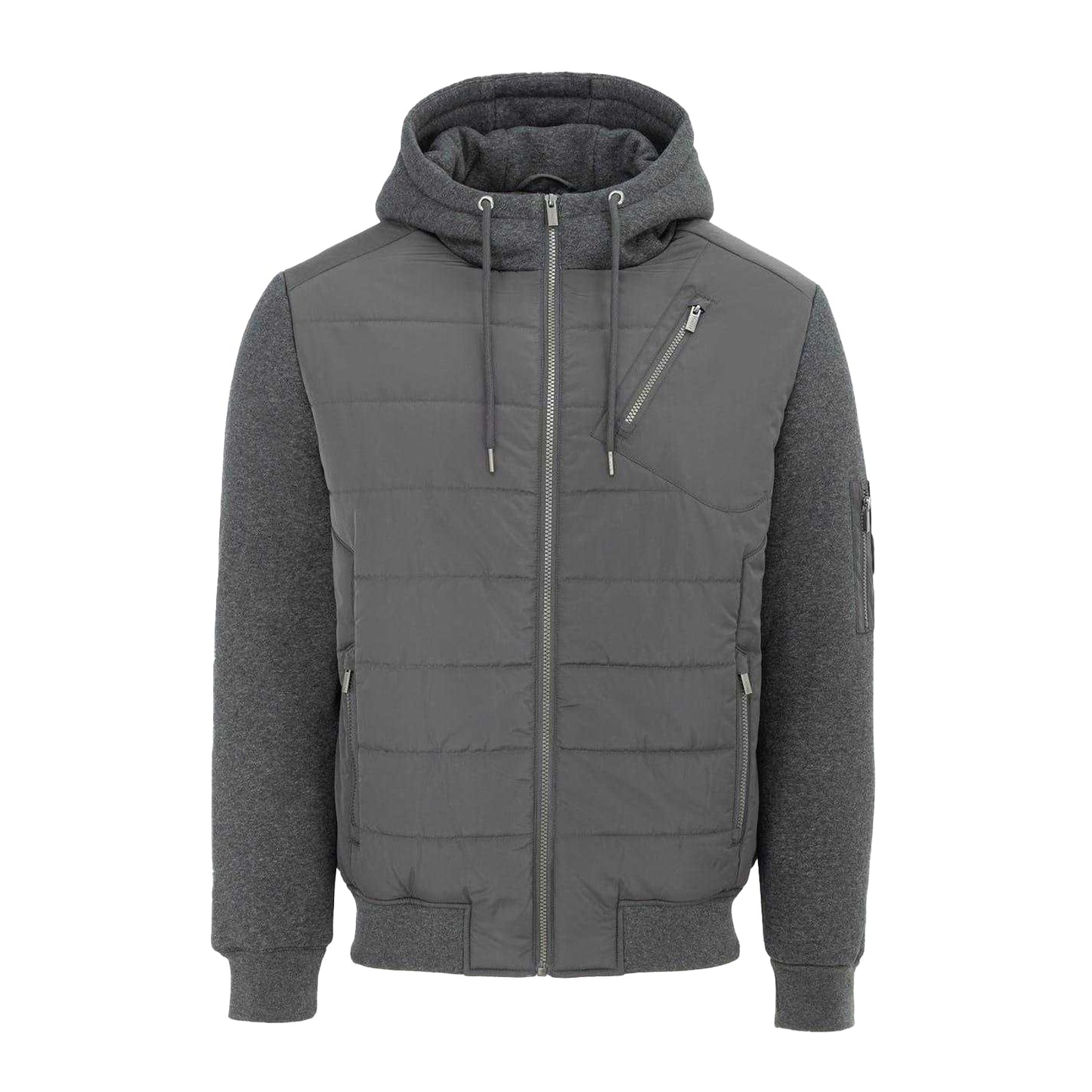 Charcoal - Front - Firetrap Mens Polyester Long-Sleeved Hybrid Jacket