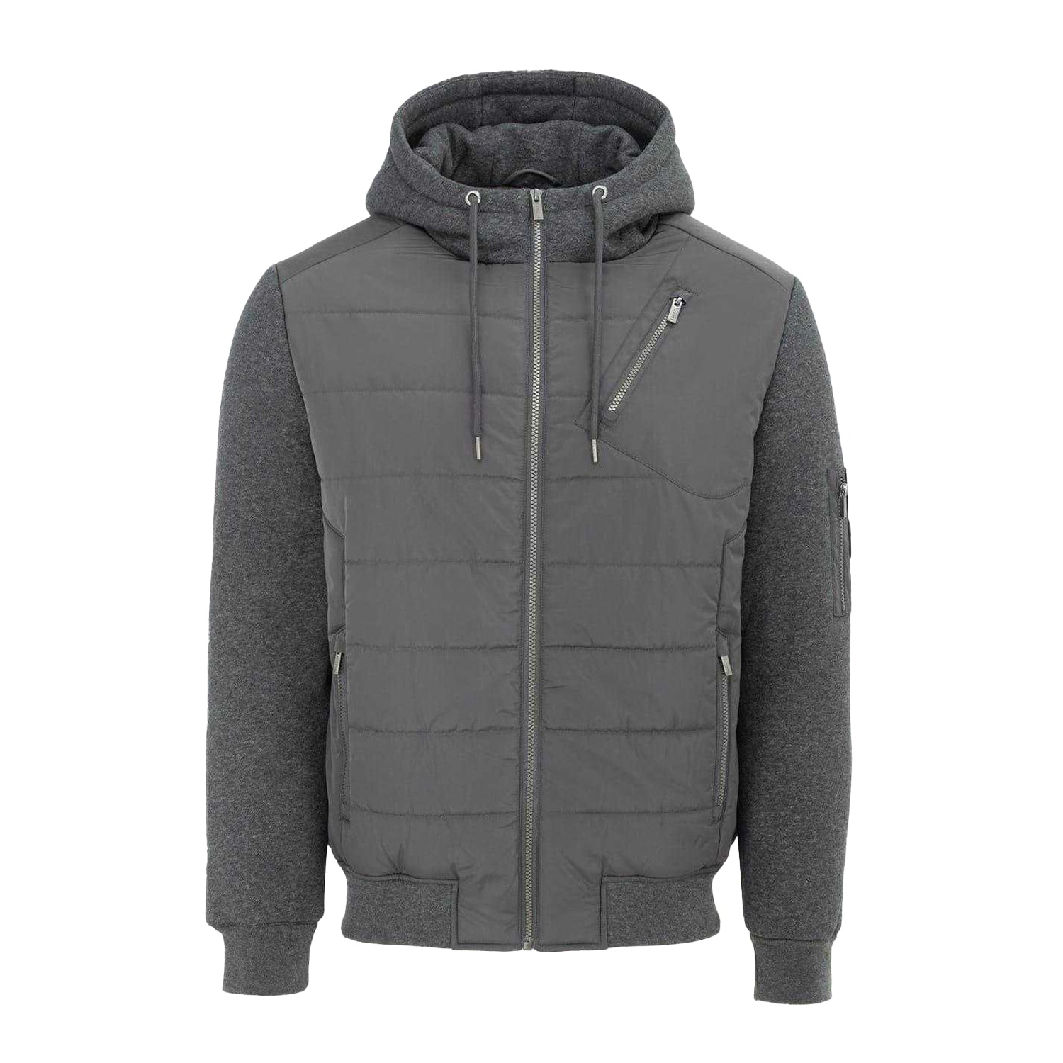 Charcoal - Front - Firetrap Mens Polyester Long-Sleeved Hybrid Jacket