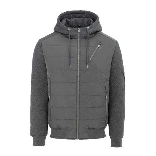 Charcoal - Front - Firetrap Mens Polyester Long-Sleeved Hybrid Jacket