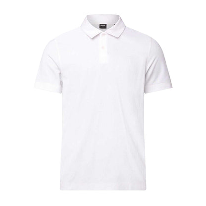 White - Front - Boss Mens P-Paino 152 Polo Shirt