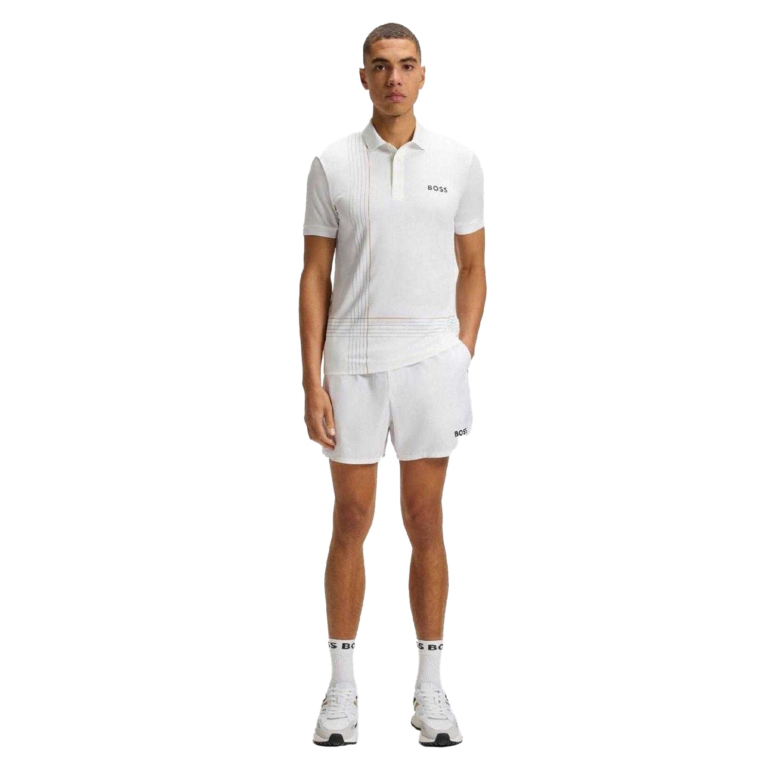 White - Lifestyle - Boss Mens Active Slim Polo Shirt