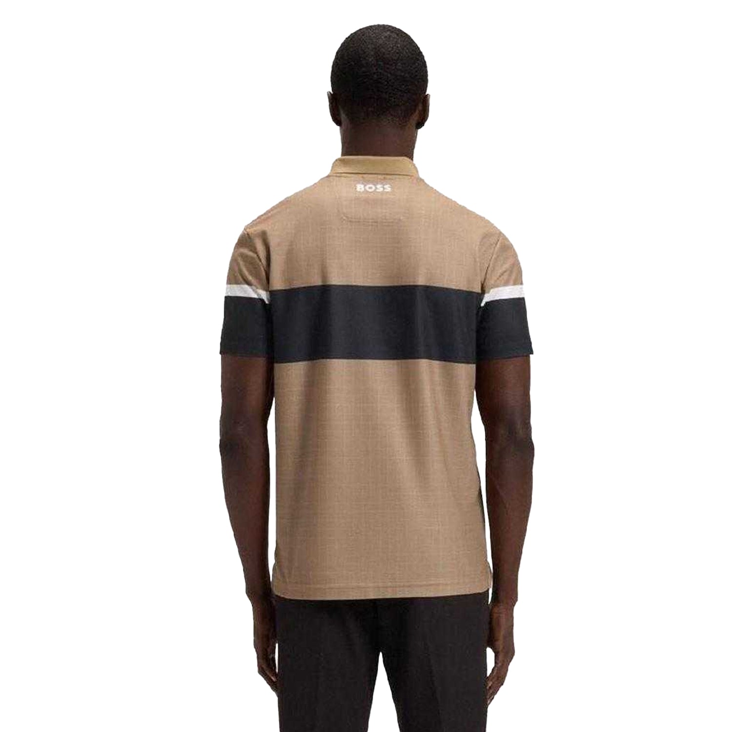 Beige - Back - Boss Mens The Open 25 Paddy Golf Polo Shirt