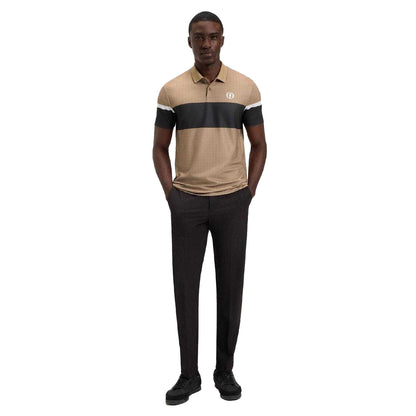 Beige - Pack Shot - Boss Mens The Open 25 Paddy Golf Polo Shirt