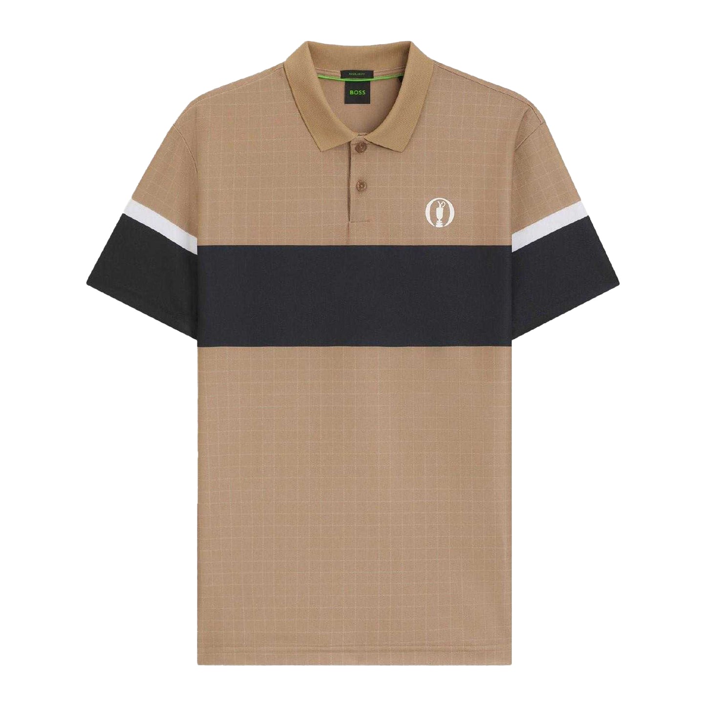 Beige - Front - Boss Mens The Open 25 Paddy Golf Polo Shirt