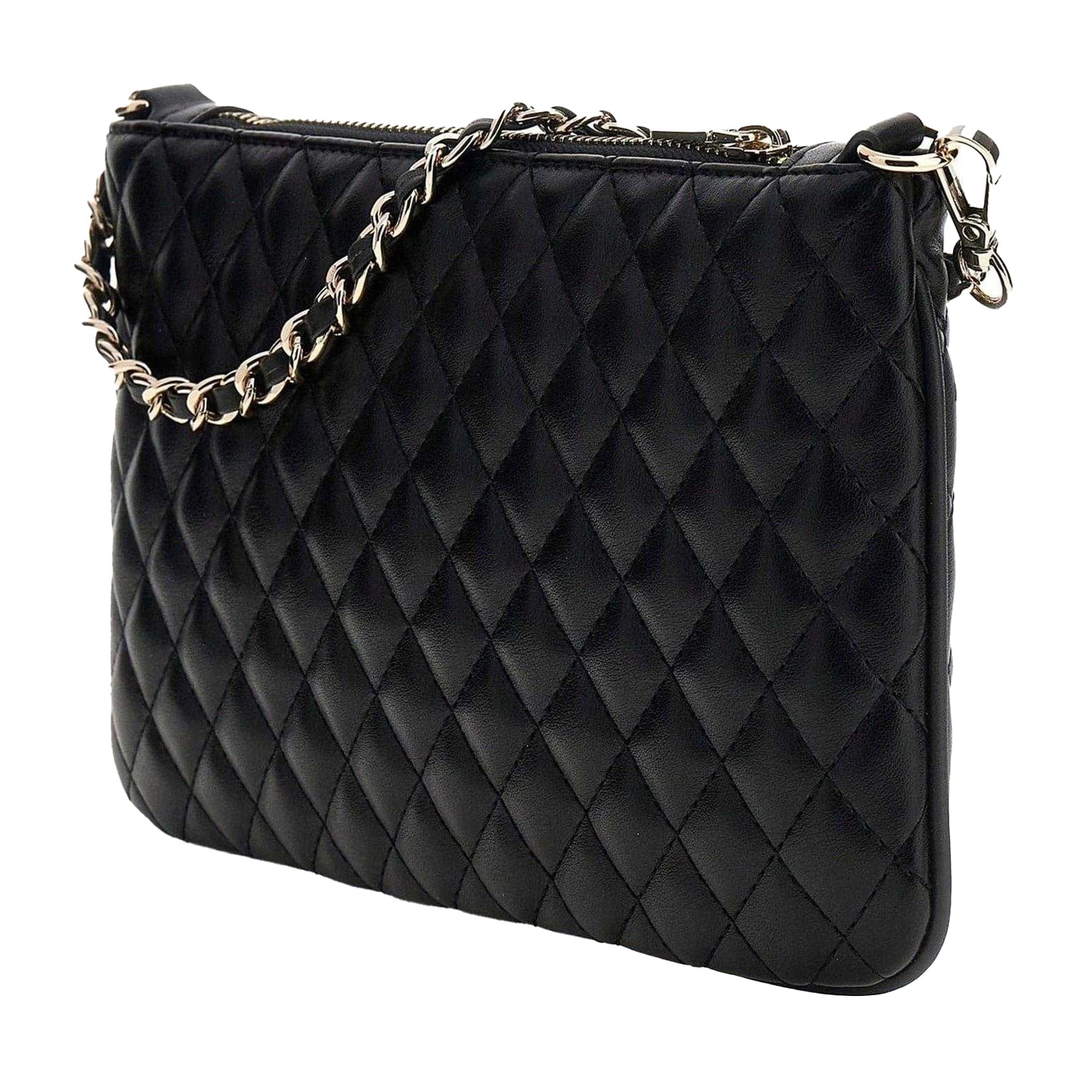 Black - Back - Guess Quilted Logo Wallet