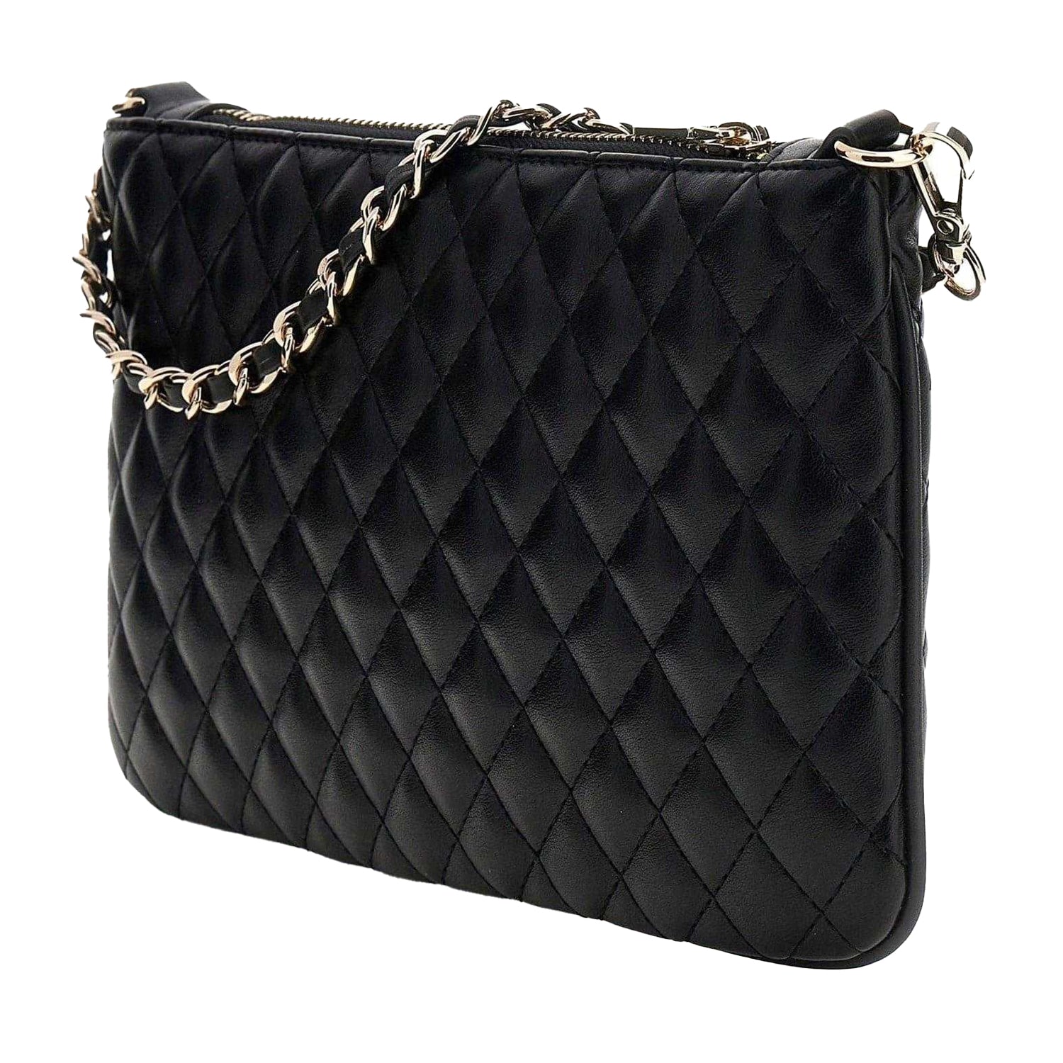 Black - Back - Guess Quilted Logo Wallet