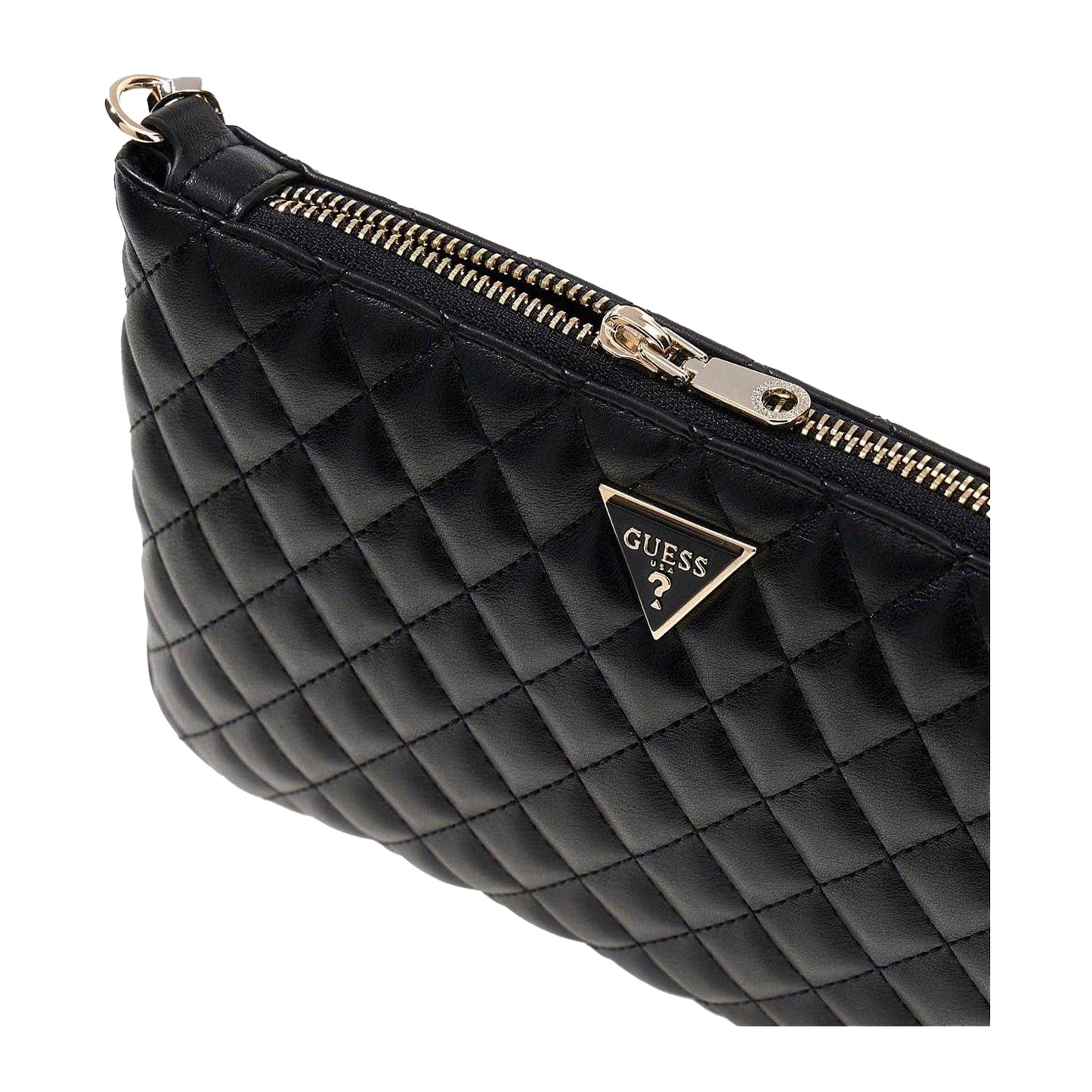 Black - Side - Guess Quilted Logo Wallet