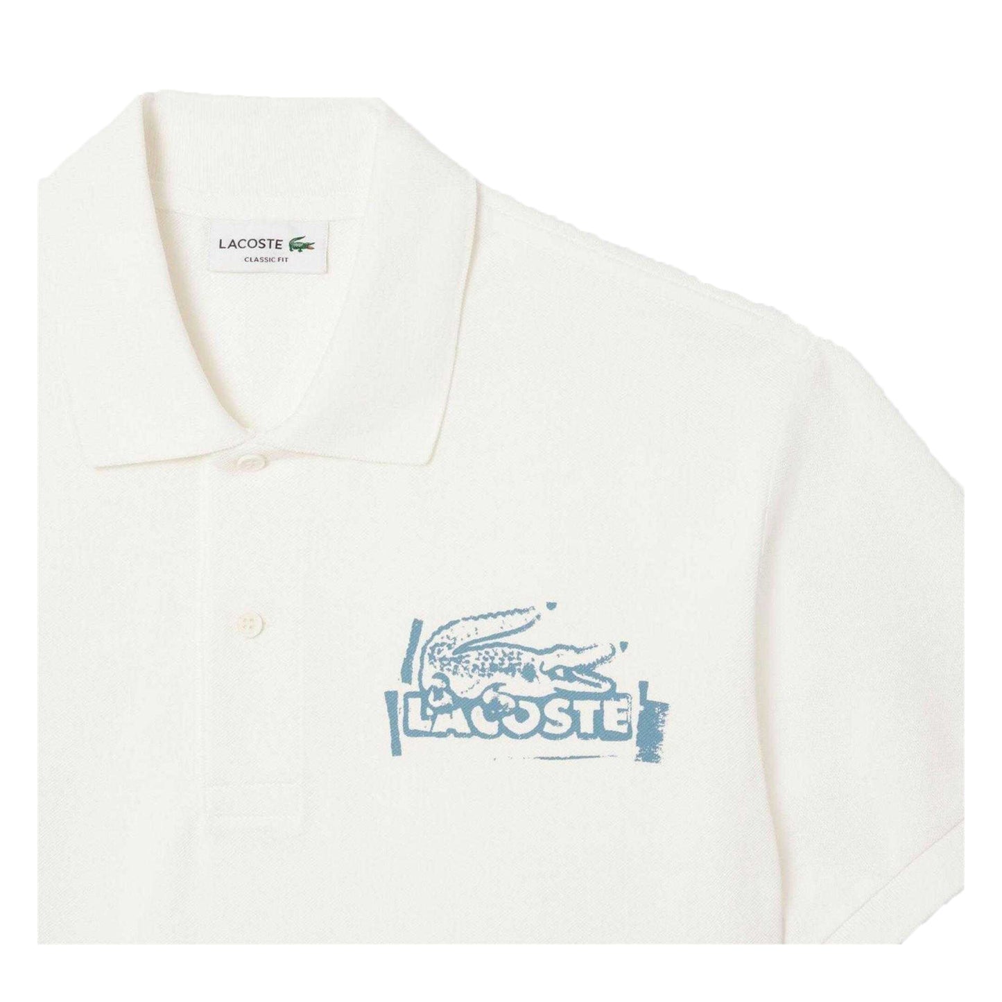 Cream - Back - Lacoste Mens L.12.12 Organic Cotton Short-Sleeved Polo Shirt