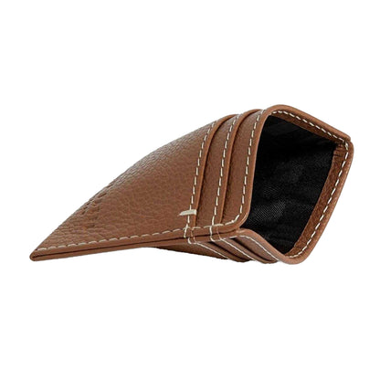 Tan - Side - Ted Baker Pebble Leather Everyday Card Holder