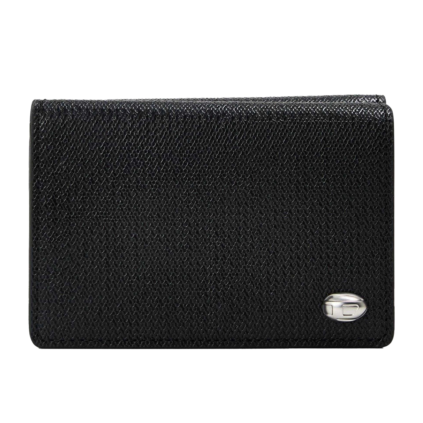 Black - Front - Diesel Tri-Fold Leather Textured Wallet
