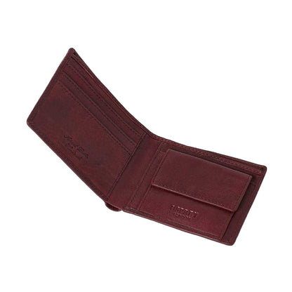 Bordeaux - Back - Osprey Barker Logo Leather Wallet