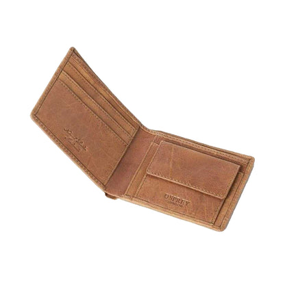 Tan - Back - Osprey Barker Logo Leather Wallet