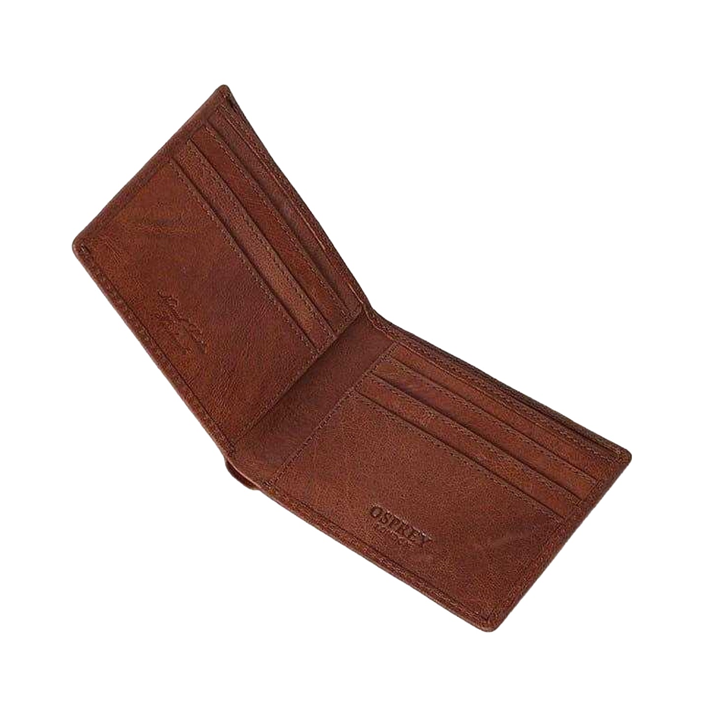Tan - Back - Osprey Barker Bi-Fold Leather Everyday Wallet