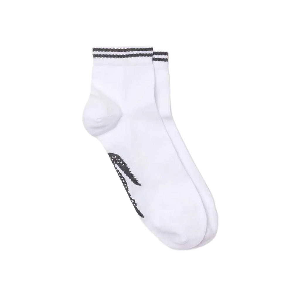 Grey - Back - Lacoste Unisex Adult Low Cotton Sports Socks (Pack of 2)