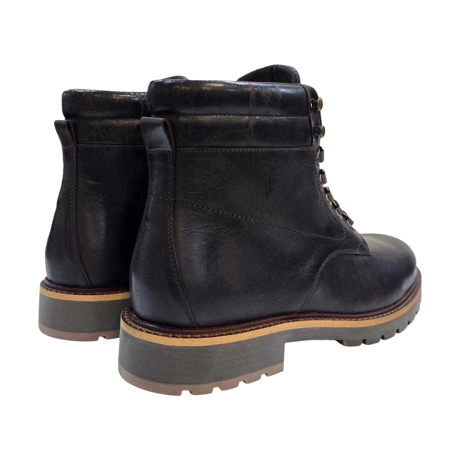 Dark Brown - Back - Firetrap Mens Portal Leather Hiking Boots