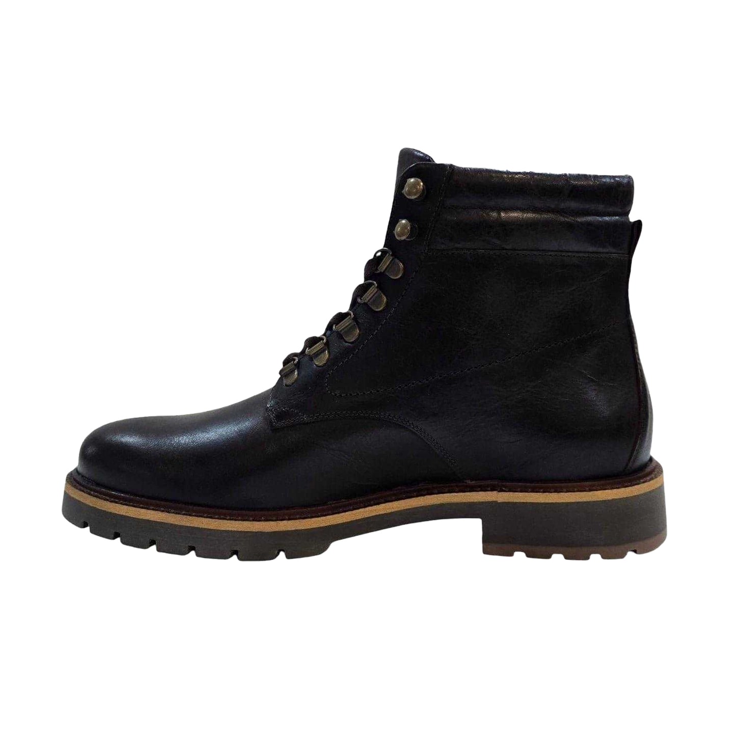 Dark Brown - Side - Firetrap Mens Portal Leather Hiking Boots