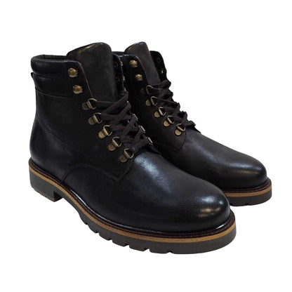 Dark Brown - Pack Shot - Firetrap Mens Portal Leather Hiking Boots