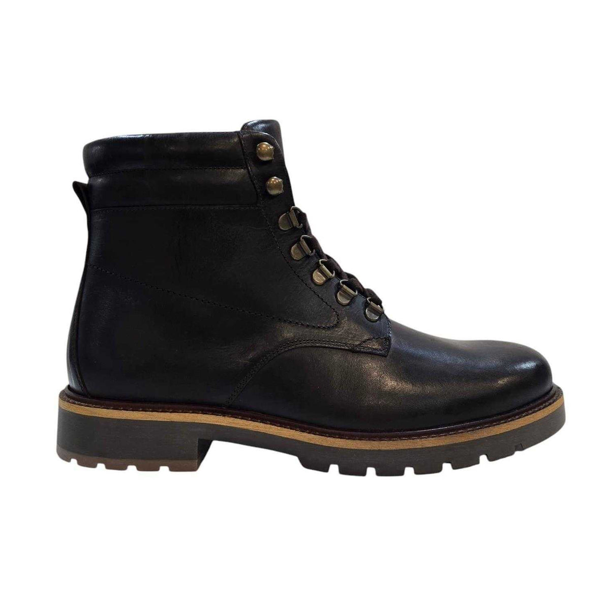 Dark Brown - Front - Firetrap Mens Portal Leather Hiking Boots